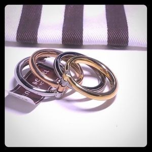 NWT HENRI BENDEL Mixed Metallics Stacked Rings - 7